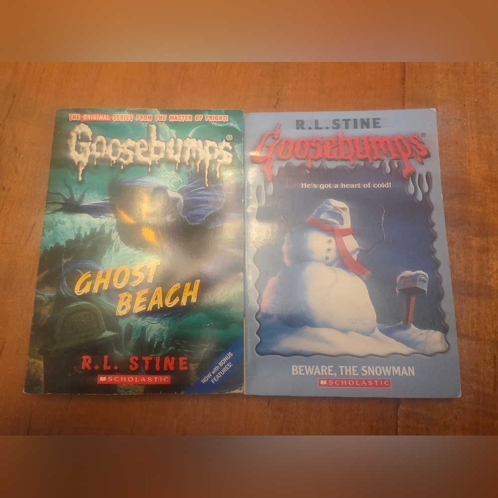 Goosebumps Book Lot Beware Of The Snowman + Ghost Beach R.L. Stine